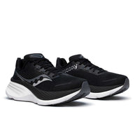 Hurricane 24 - Women by Saucony in black and white with dual cush foam cushioning, max comfort running shoe for road use