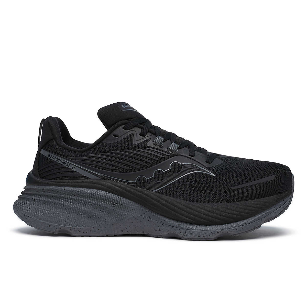 Hurricane 24 - Women by Saucony in black with dual-cushion max comfort running shoe for road and daily use