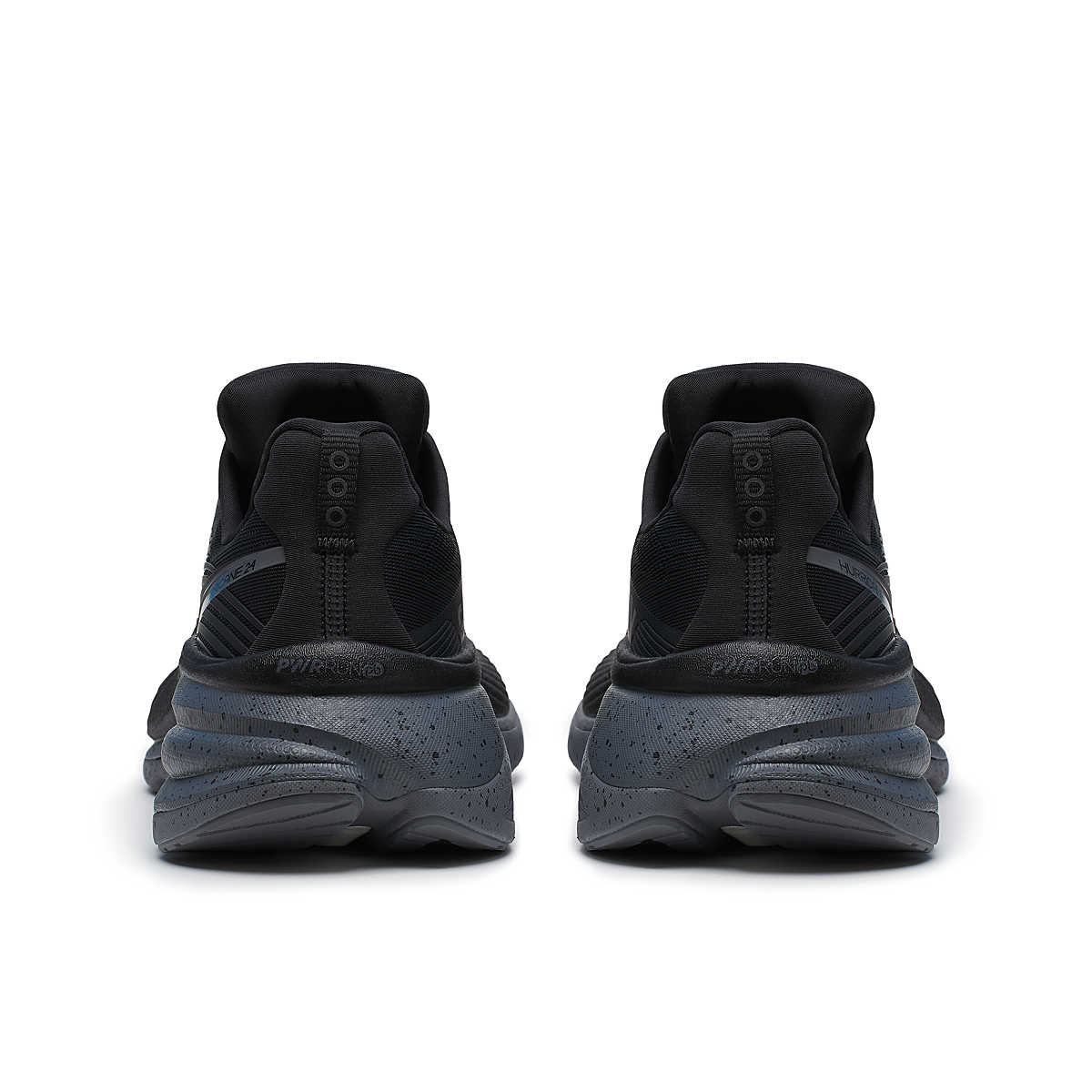 Hurricane 24 - Women by Saucony in black and dark grey, max cushioned running shoe with dual-cush for road running comfort