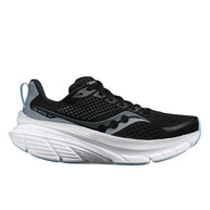 Guide 17 - Women by Saucony in black and grey with PWRRUN cushioning and CenterPath support platform for natural road running