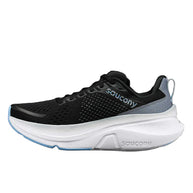 Guide 17 - Women by Saucony in black and grey with PWRRUN cushioning and CenterPath support platform for natural road running