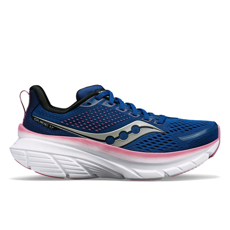 Guide 17 - Women by Saucony in blue and pink with PWRRUN cushioning and CenterPath support for natural, secure road running