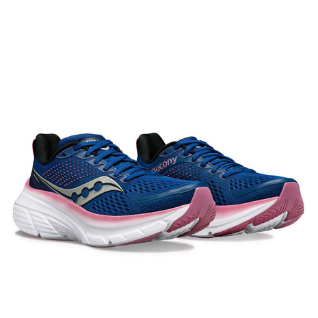 Guide 17 - Women by Saucony in blue and pink with PWRRUN cushioning and CenterPath support for natural secure running motion