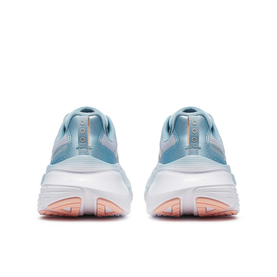 Guide 17 - Women by Saucony in blue and peach with PWRRUN cushioning and CenterPath support for natural, secure running