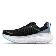 Guide 17 Wide - Women by Saucony in black and grey with enhanced PWRRUN cushioning and CenterPath technology for natural road running