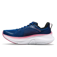 Guide 17 Wide - Women by Saucony in navy and pink with PWRRUN cushioning, CenterPath support, ideal for road running and natural movement