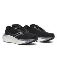 Saucony Triumph 22 - Women black and gray running shoes with advanced foam cushioning for comfortable joyful running and long distance use