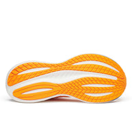 Saucony Triumph 22 - Women running shoe sole in white and orange with enhanced foam for joyful, comfortable running strides from a Canada running store.
