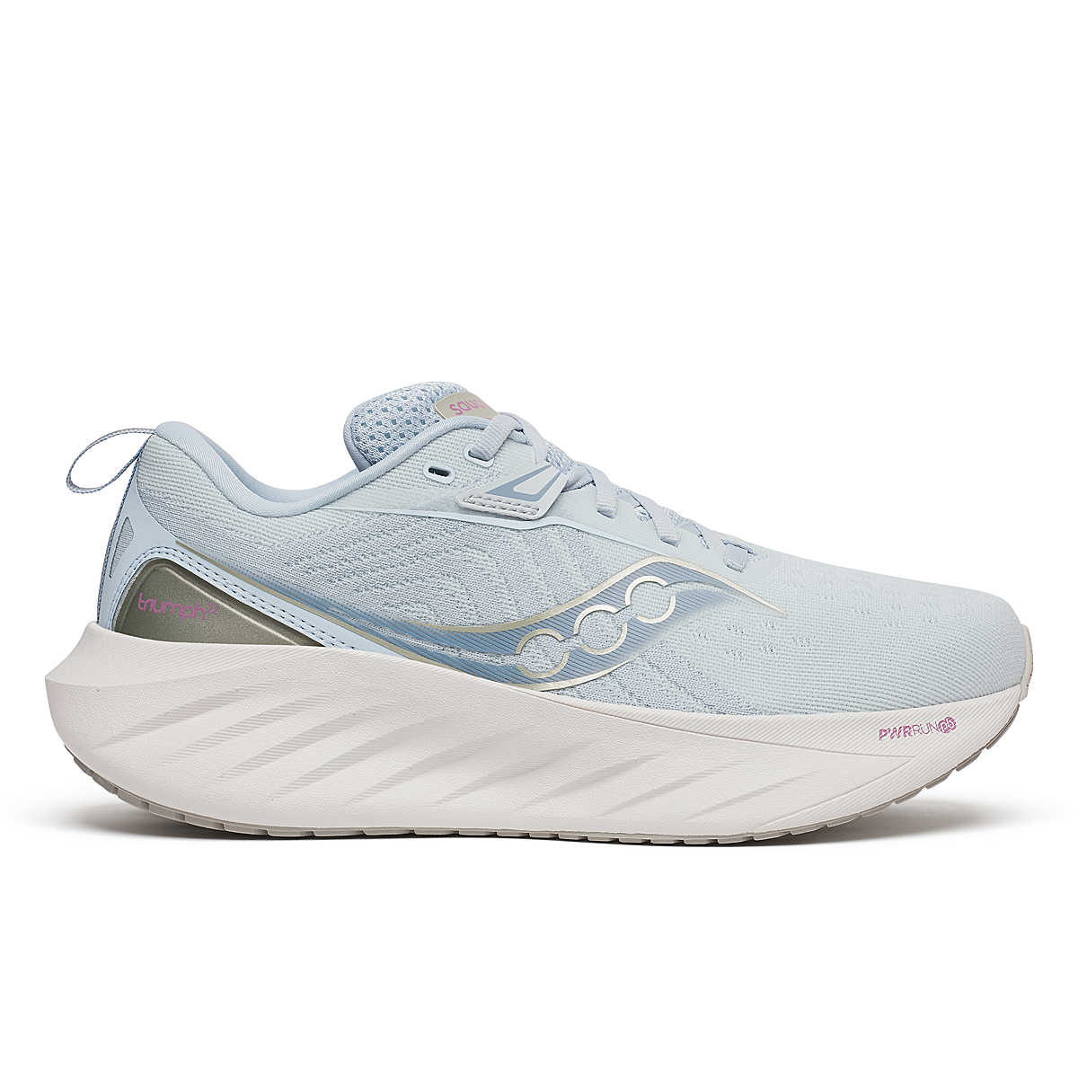 Saucony Triumph 22 - Women running shoe in light blue with advanced foam cushioning for enhanced comfort and joyful running experience