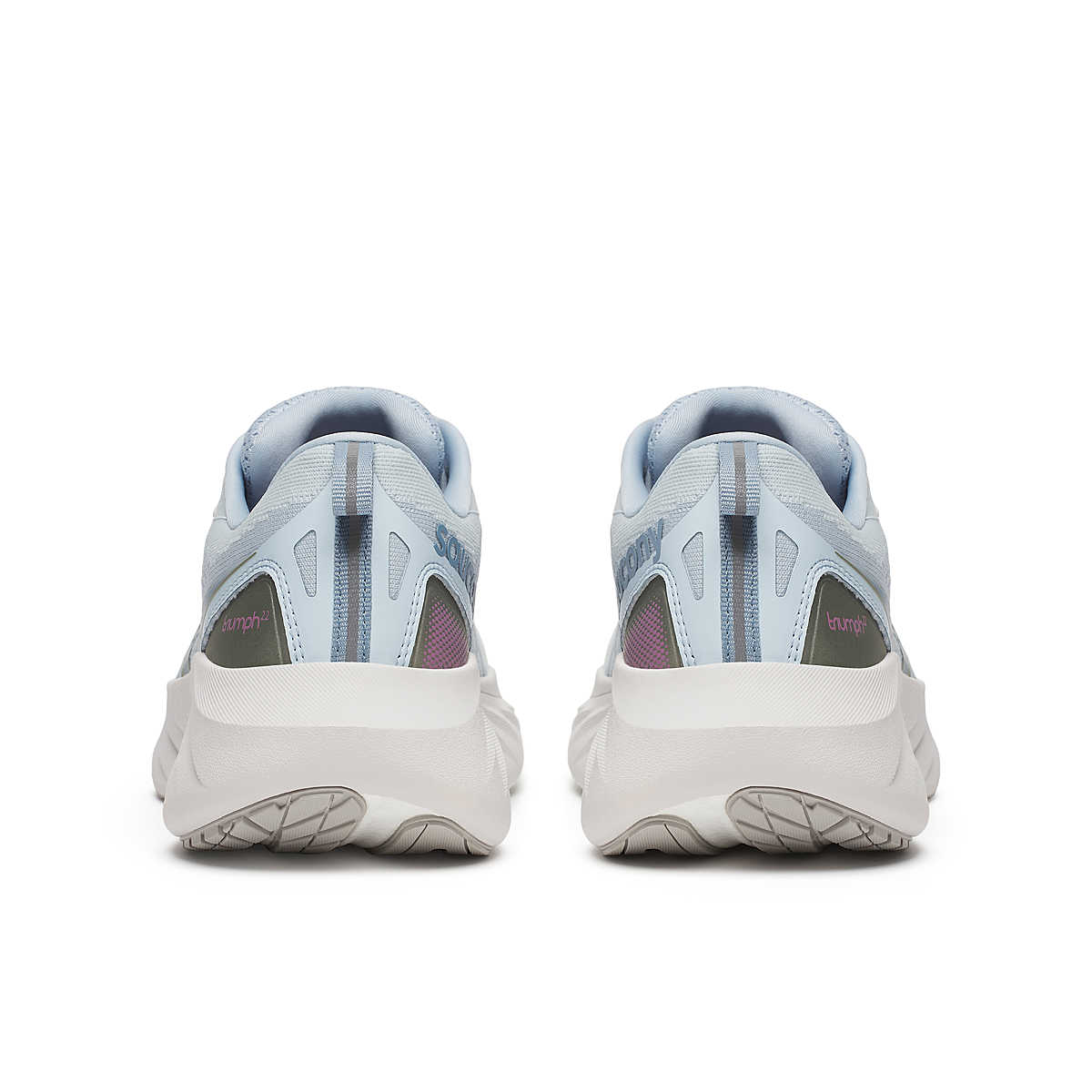 Saucony Triumph 22 - Women running shoes in light blue and white with enhanced foam cushioning for joyful long-distance running and comfort
