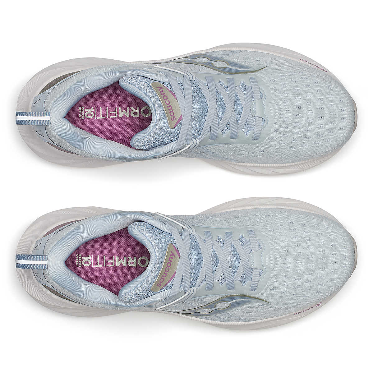Saucony Triumph 22 - Women running shoes in light blue with advanced foam comfort, designed for joyful, long-distance running in Canada.