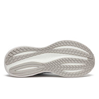 Saucony Triumph 22 - Women running shoe in grey and white, featuring improved foam for joyful, comfortable running strides.