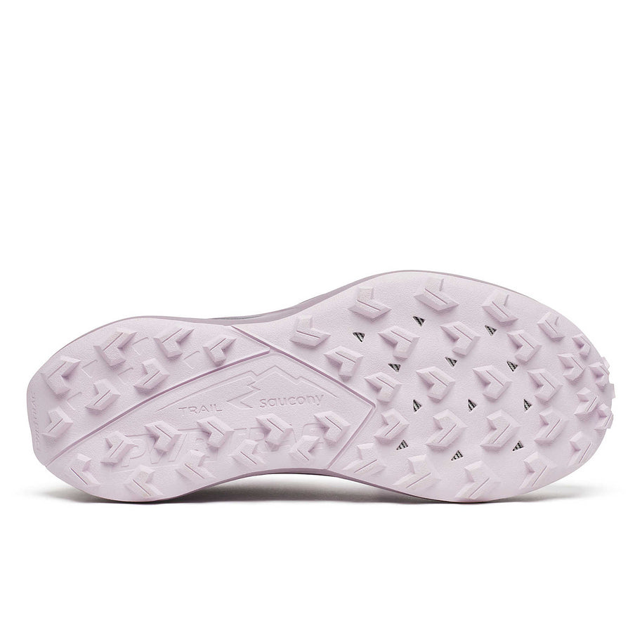 Peregrine 15 - Women by Saucony light pink trail shoe with PWRTRAC outsole for durable grip on rugged outdoor terrain