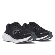 Guide 18 - Women by Saucony in black with enhanced PWRRUN cushioning and CenterPath technology for road running comfort and support