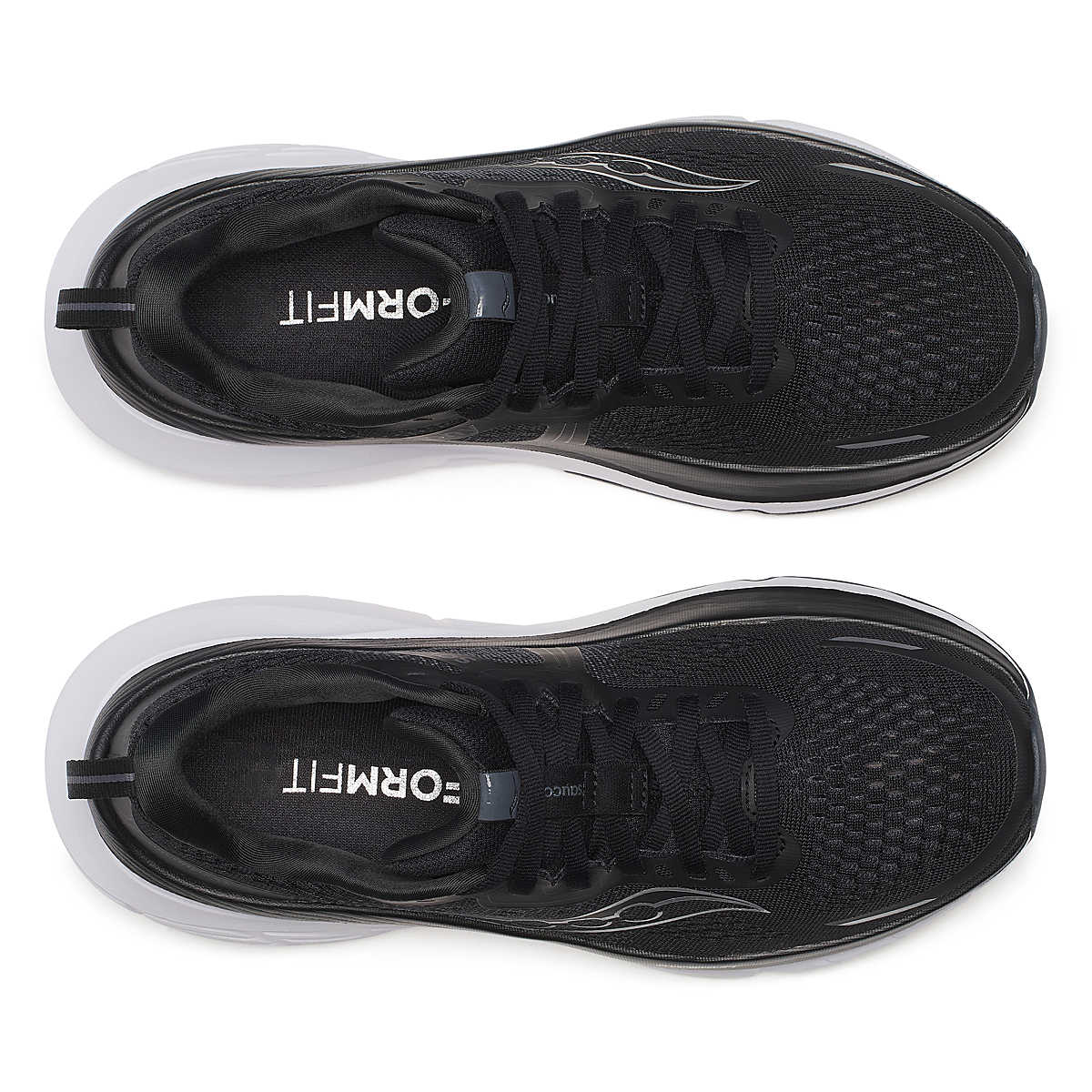 Guide 18 Wide - Women by Saucony in black with enhanced PWRRUN cushioning and CenterPath technology for road running comfort