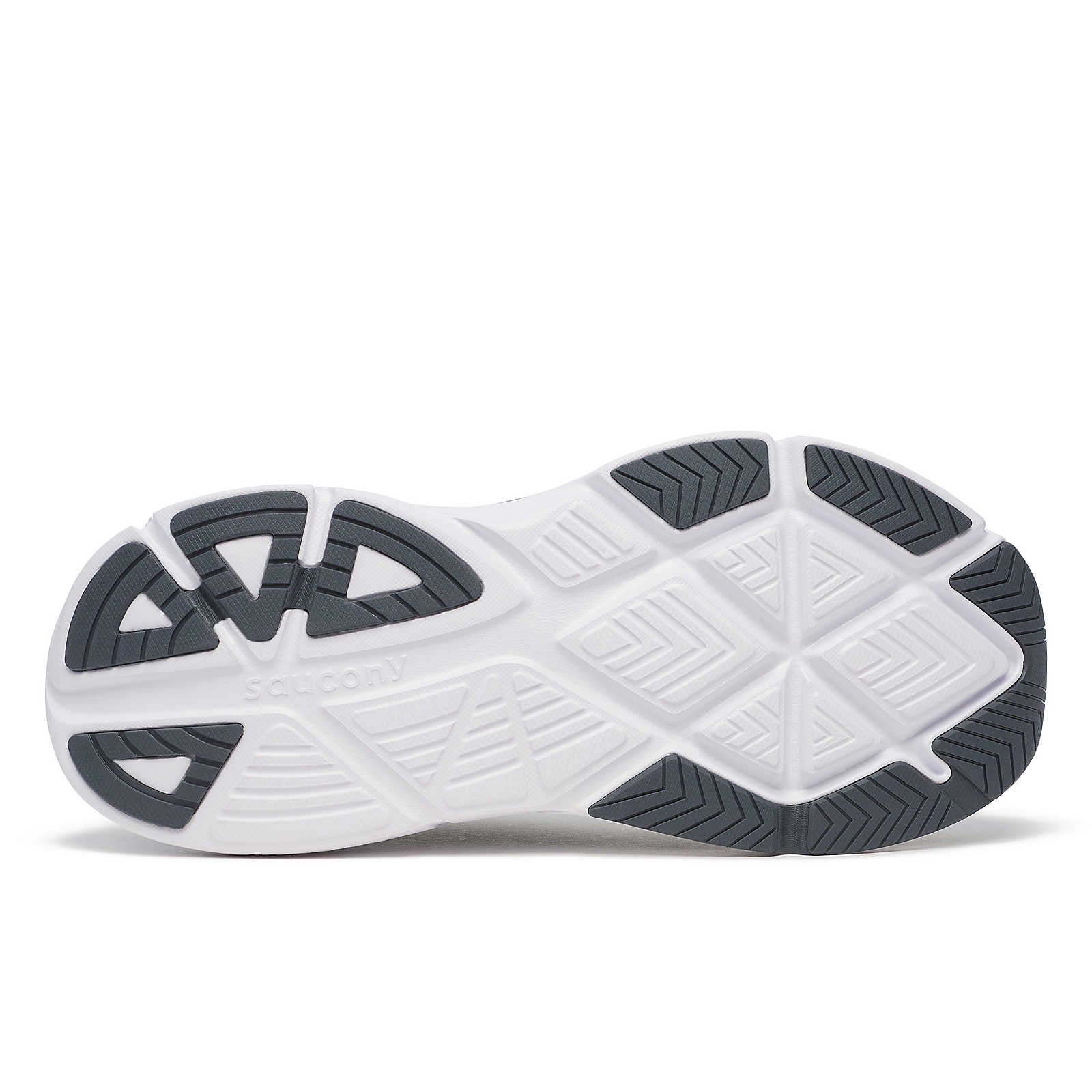 Guide 18 - Women by Saucony in white and black with PWRRUN cushioning and CenterPath for road running and comfort