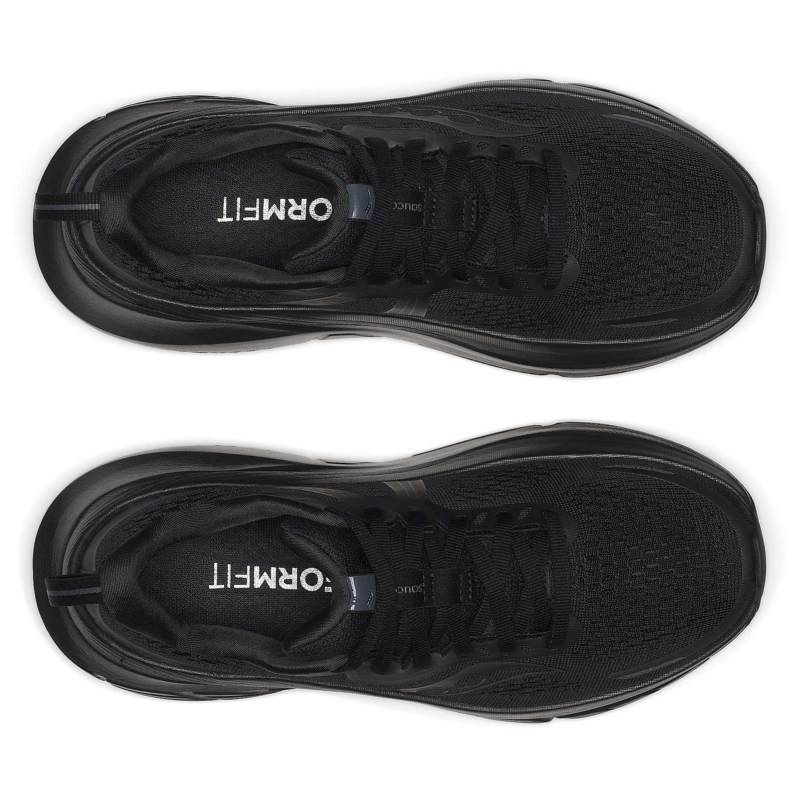 Guide 18 - Women by Saucony in black, lightweight road running shoes with PWRRUN cushioning and CenterPath technology for comfort and support