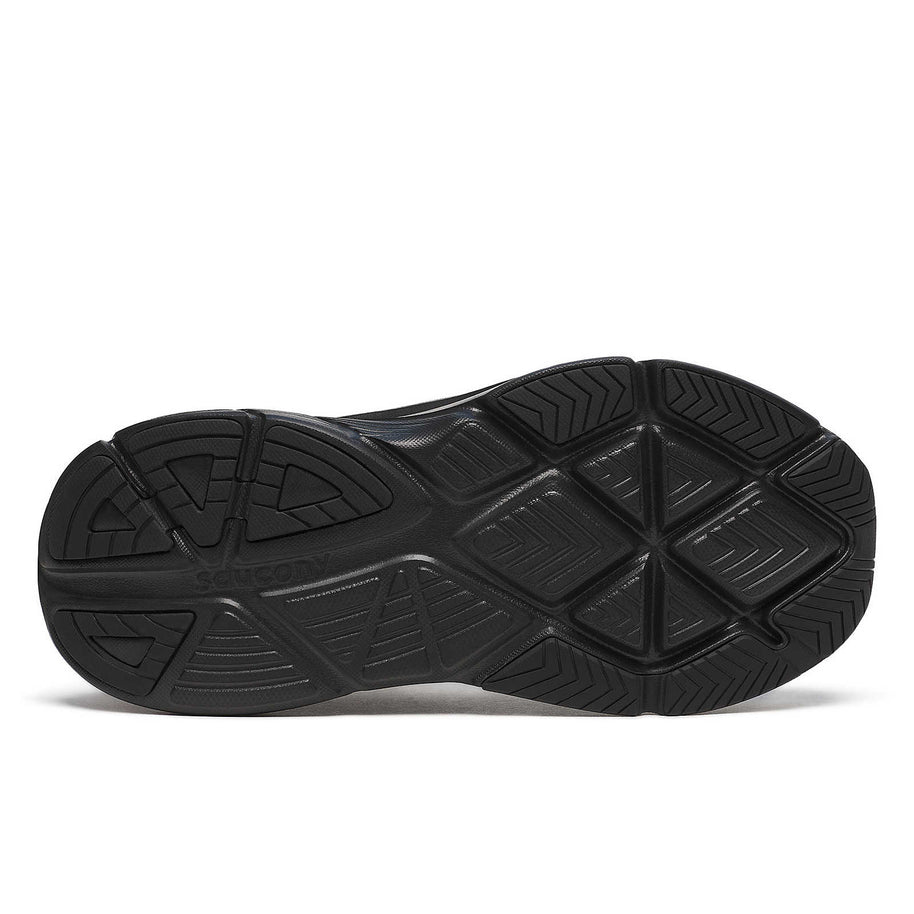 Guide 18 - Women by Saucony in black outsole, road running shoe with enhanced PWRRUN cushioning and CenterPath technology for comfort and protection