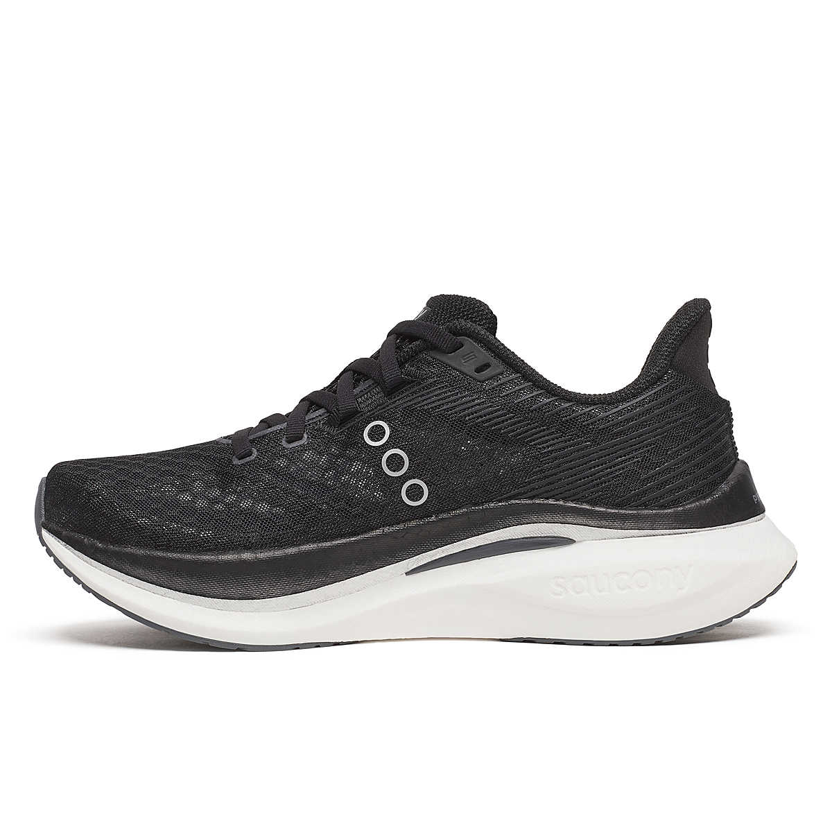 Endorphin Speed 5 - Women by Saucony in black with nylon plate and PWRRUN PB cushioning for fast, smooth road running and racing