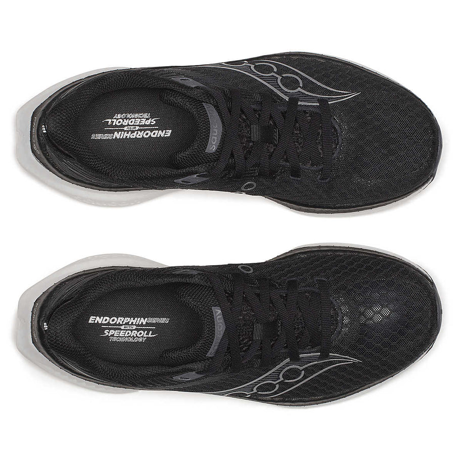 Endorphin Speed 5 - Women by Saucony in black with nylon plate and PWRRUN PB cushioning, lightweight road running shoe for speed and smooth strides