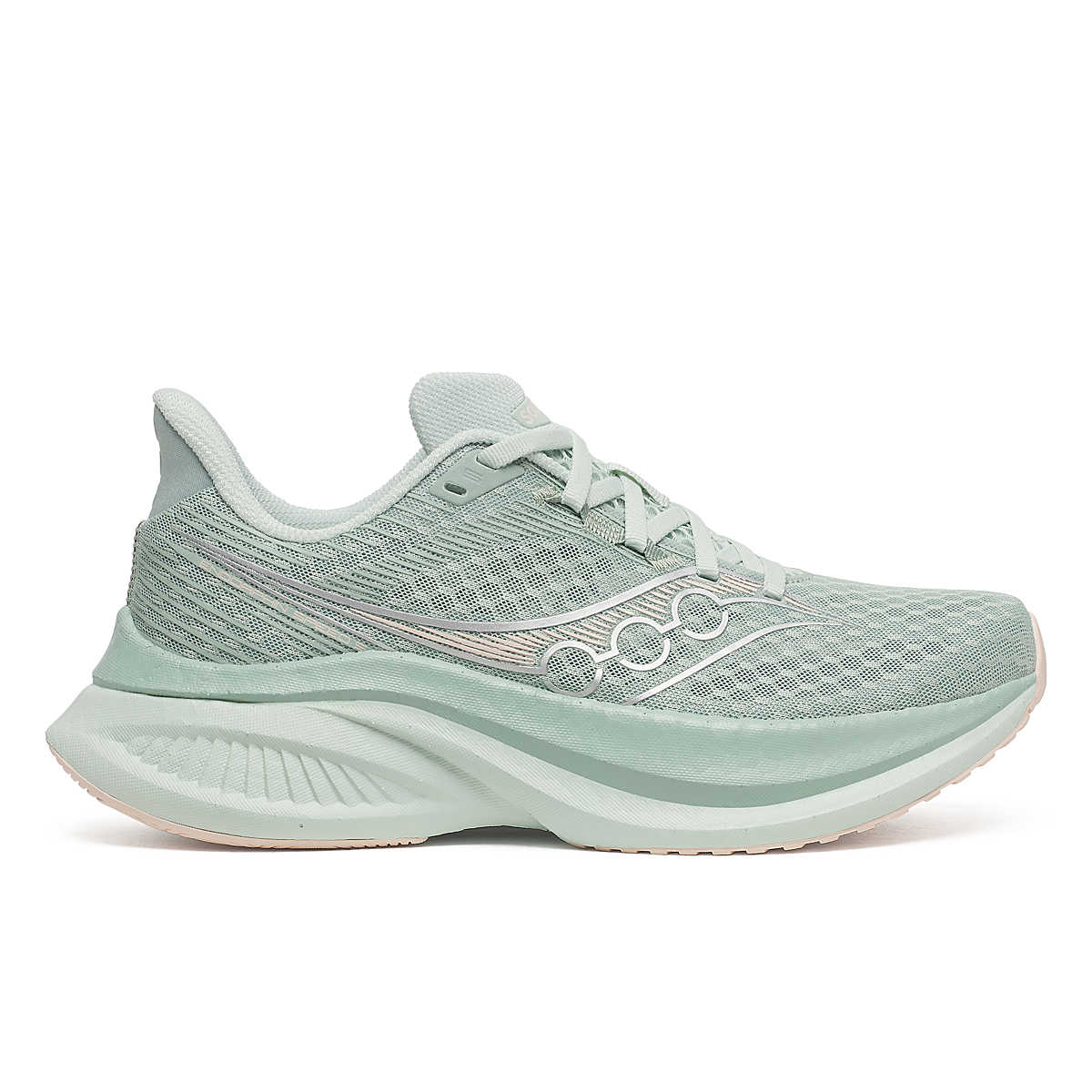 Endorphin Speed 5 - Women by Saucony in light green with nylon plate and PWRRUN PB cushioning for fast road running and racing