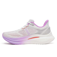 Endorphin Speed 5 - Women by Saucony in white and lavender with nylon plate and PWRRUN PB cushioning for fast road running