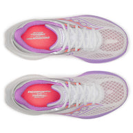 Endorphin Speed 5 - Women by Saucony in white and lavender with nylon plate and PWRRUN PB cushioning for fast road running