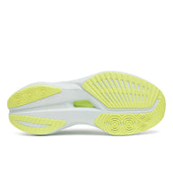 Endorphin Speed 5 - Women by Saucony in white and lime with nylon plate and PWRRUN PB cushioning for fast road running and racing