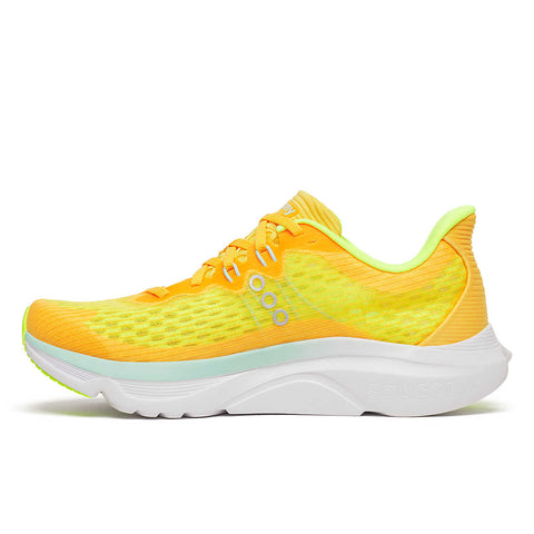 Kinvara 16 - Women by Saucony in yellow and neon green with PWRRUN cushioning, lightweight trainer for smooth energized running