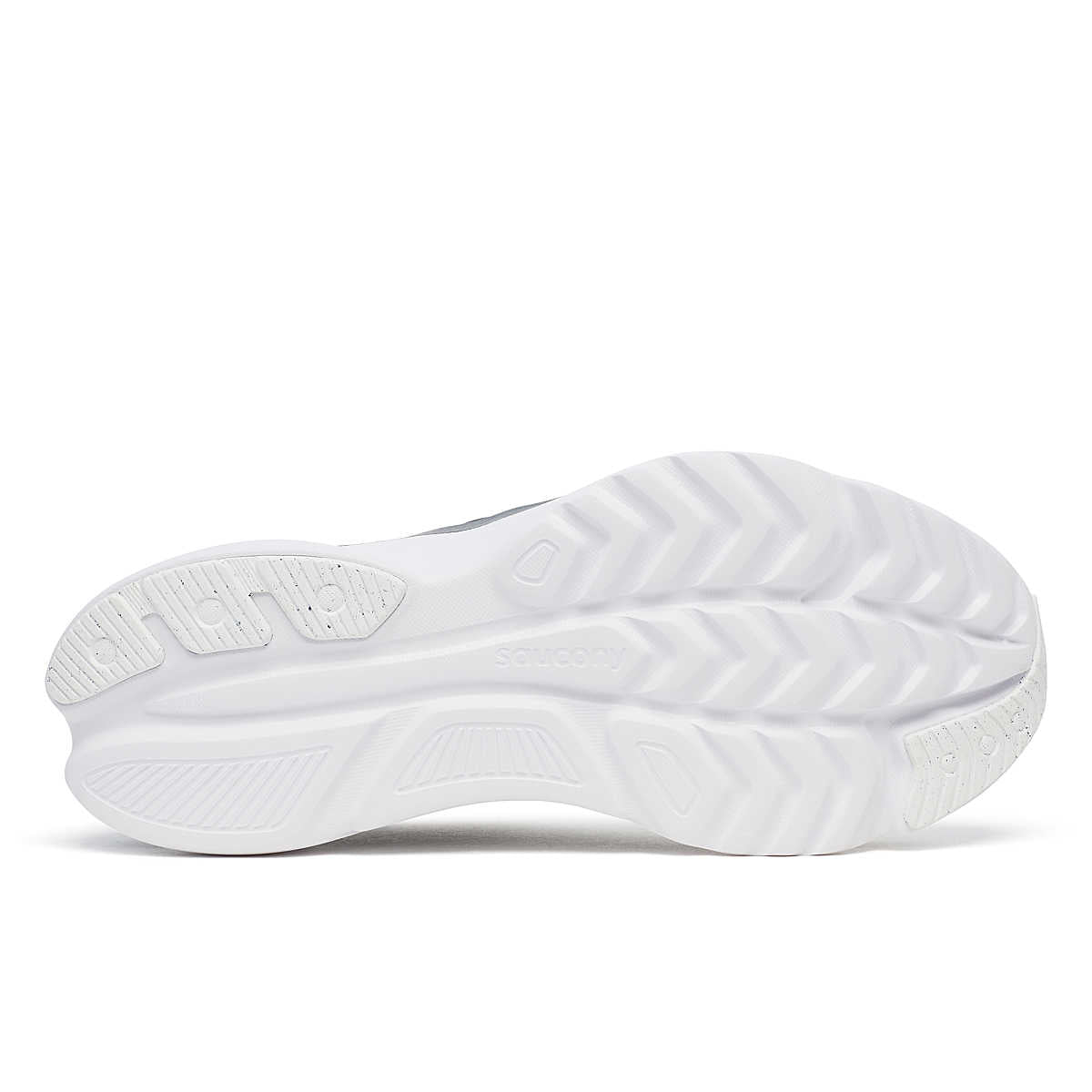Kinvara 16 - Women by Saucony in white and grey with PWRRUN cushioning for lightweight, smooth, and energized running trainer.
