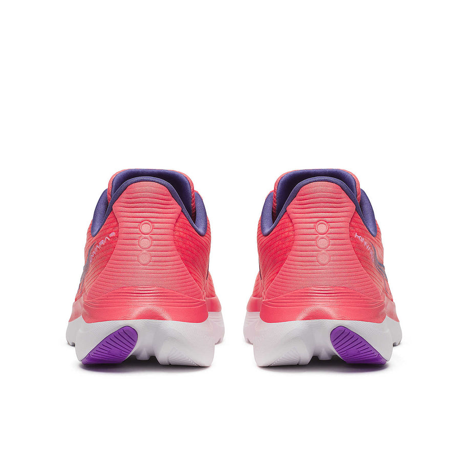 Kinvara 16 - Women by Saucony in coral and purple, lightweight trainer with PWRRUN cushioning for smooth, energized running rides.