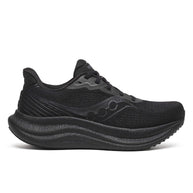 Triumph 23 - Women by Saucony in black with PWRRUN PB cushioning, lightweight responsive running shoe for long road runs in USA-based design