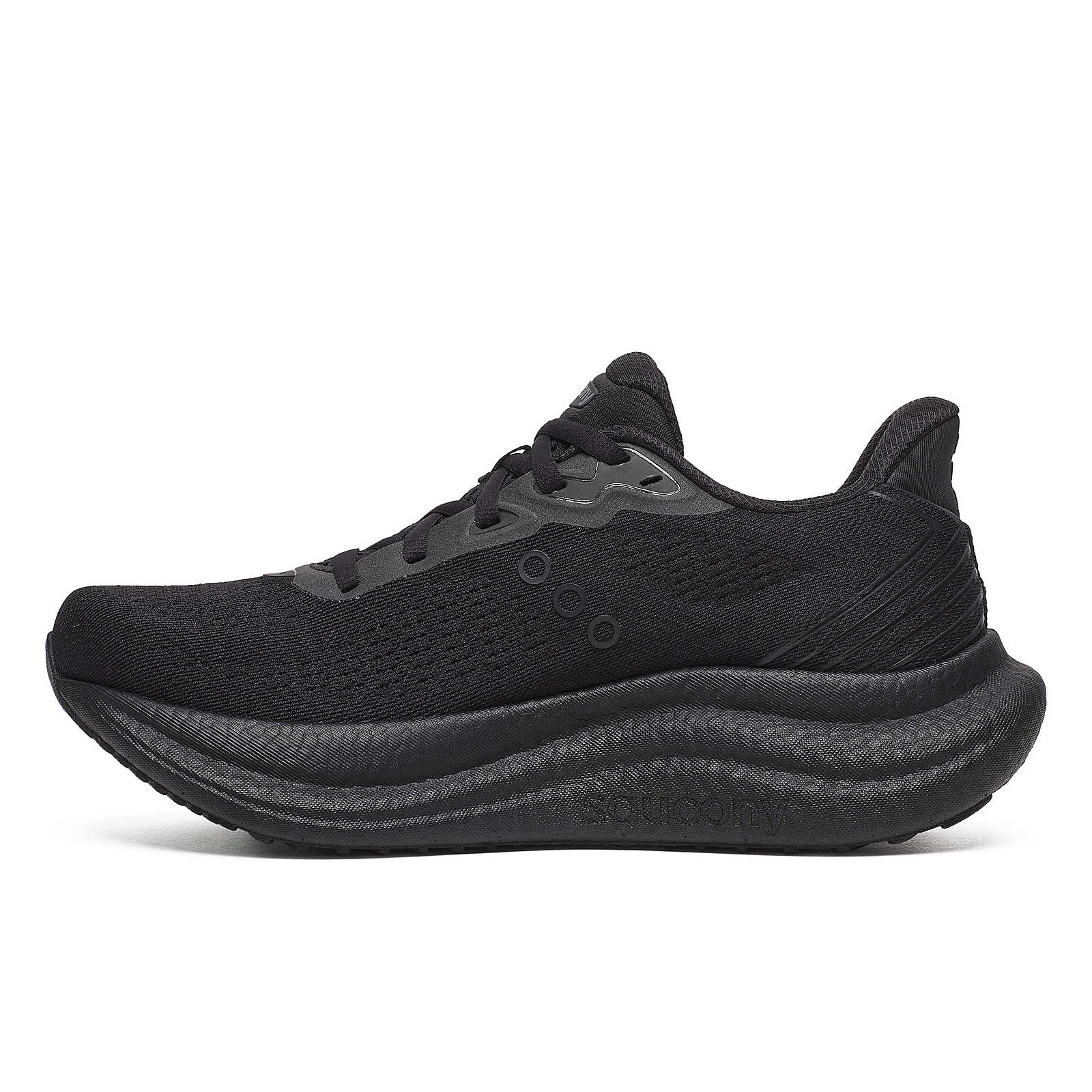 Triumph 23 - Women by Saucony in black, lightweight road running shoe with cushioned PWRRUN PB midsole for long-distance runs
