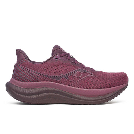 Triumph 23 - Women by Saucony in dark purple with cushioned PWRRUN PB midsole for responsive, lightweight road running and longer runs