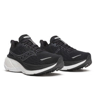 Hurricane 25 Wide - Women by Saucony in black with max cushioning and superfoam, designed for comfortable road running and support