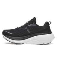 Hurricane 25 Wide - Women by Saucony in black with max cushioning and superfoam, designed for comfortable road running in USA-based running stores