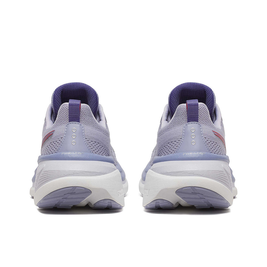 Hurricane 25 - Women by Saucony in light purple with max cushioning and superfoam for comfortable road running and confident performance