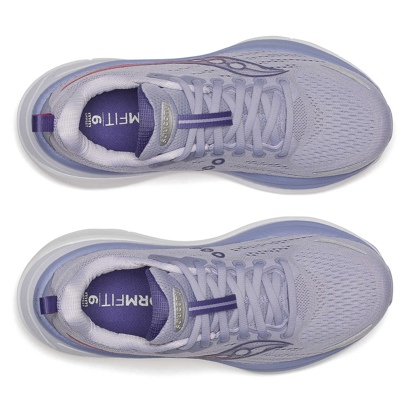 Hurricane 25 - Women by Saucony in lavender and purple with max cushioning and superfoam for comfortable road running and confident performance