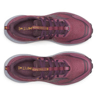 Xodus Ultra 4 - Women by Saucony in burgundy and grey, max cushioned trail running shoe with unmatched grip for long-haul outdoor use