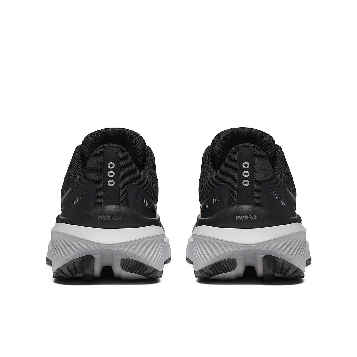 Echelon 10 X Wide - Women by Saucony in black and grey, cushioned running shoes with wide stable base for walking and running comfort