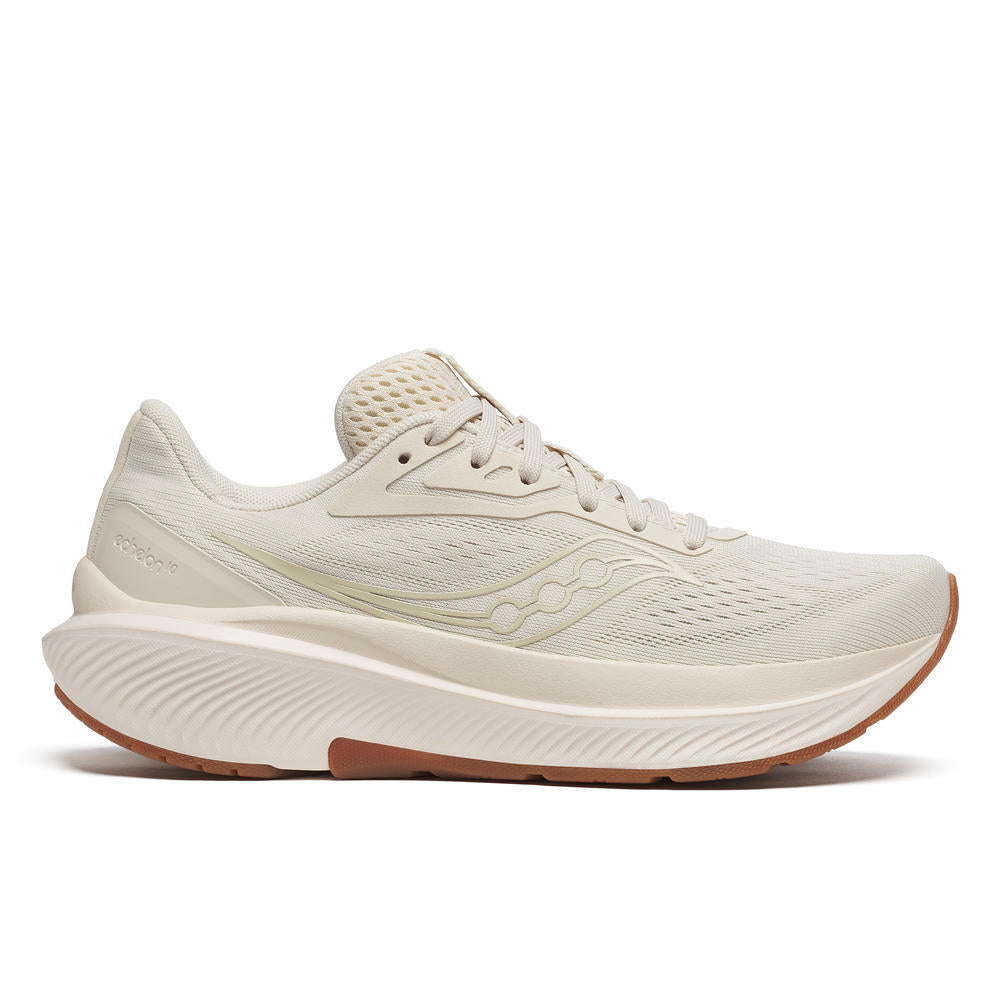 Echelon 10 - Women by Saucony in beige with broad stable base and cushioned sole for comfortable road running and walking footwear