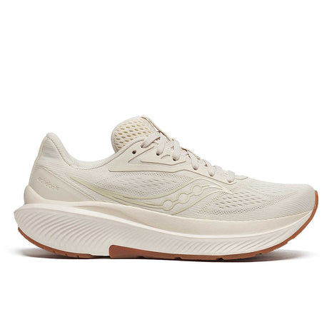 Echelon 10 Wide - Women by Saucony in beige with wide base, cushioned support, designed for road running and walking comfort