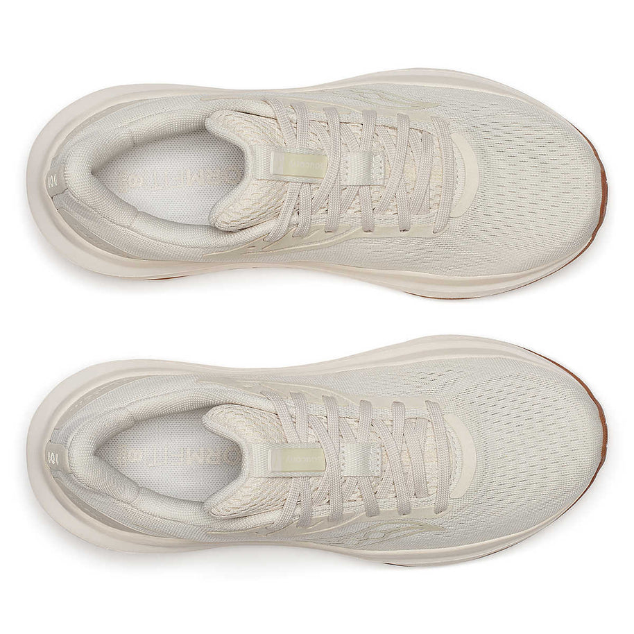 Echelon 10 Wide - Women by Saucony in off-white, cushioned running shoe with wide fit and stable base for comfort and protection.