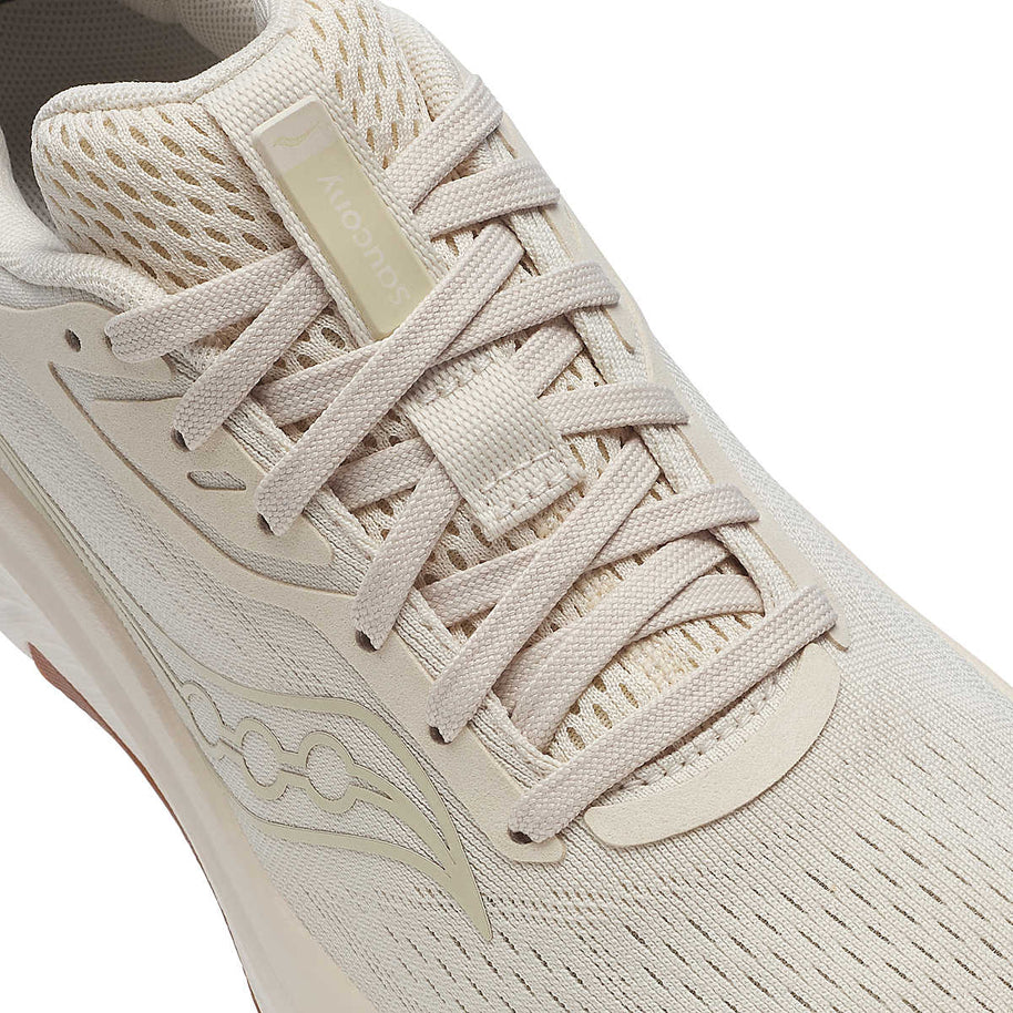 Echelon 10 Wide - Women by Saucony in light beige, cushioned wide running shoe designed for comfort and stability for walkers and runners