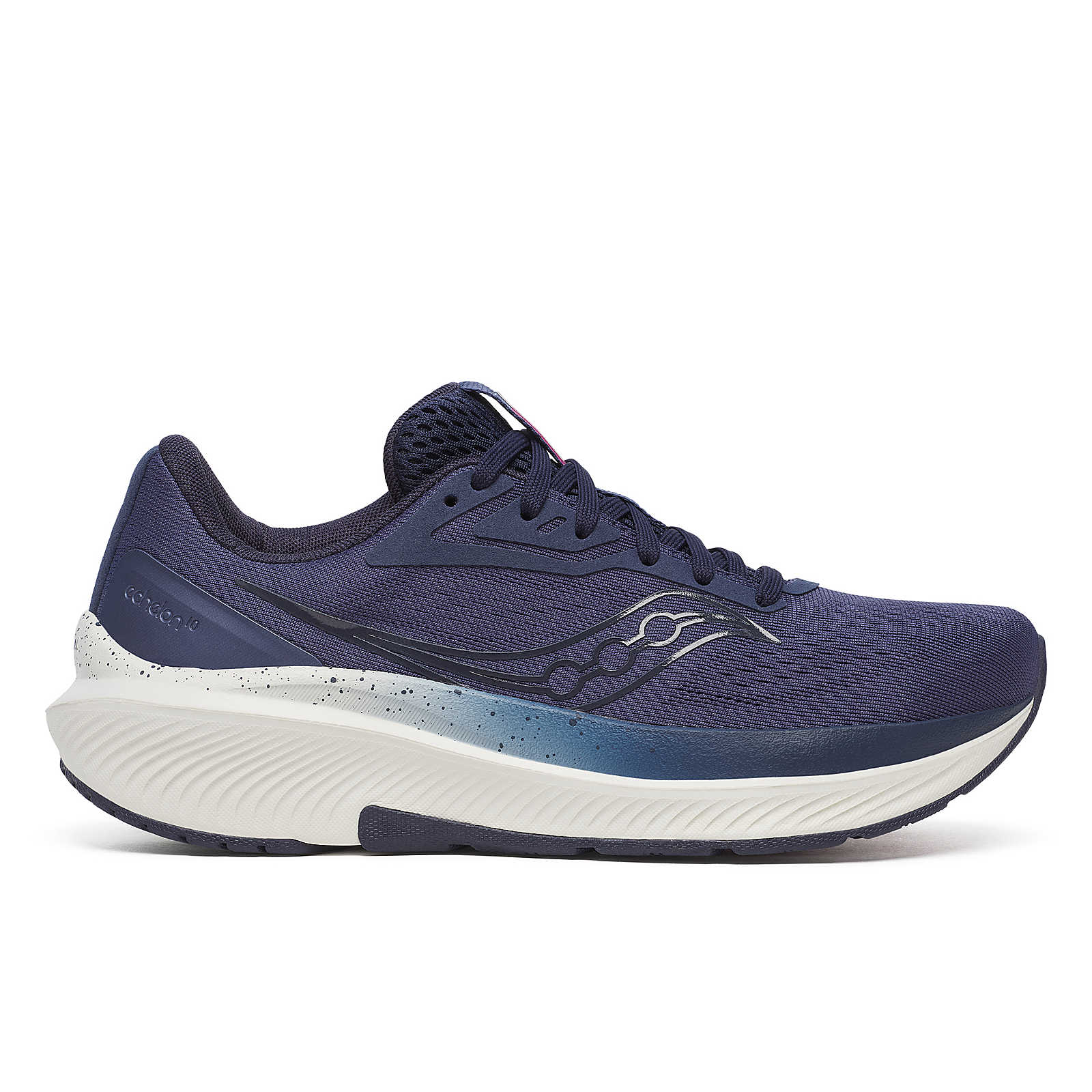 Echelon 10 Wide - Women by Saucony in navy blue with cushioned wide base, designed for comfortable running and walking stability