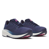 Echelon 10 Wide - Women by Saucony in navy with cushioned, wide, stable running shoe designed for comfort and protection on road and walking