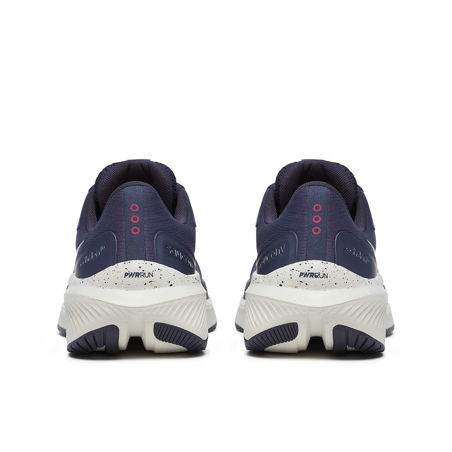 Echelon 10 Wide - Women by Saucony in navy and white, wide running shoe with stable base and cushioned support for walking and running
