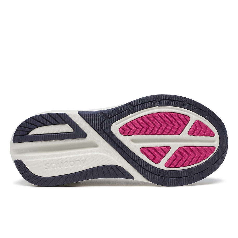 Echelon 10 Wide - Women by Saucony in navy and pink with broad stable base, cushioned road running shoe for comfort and protection