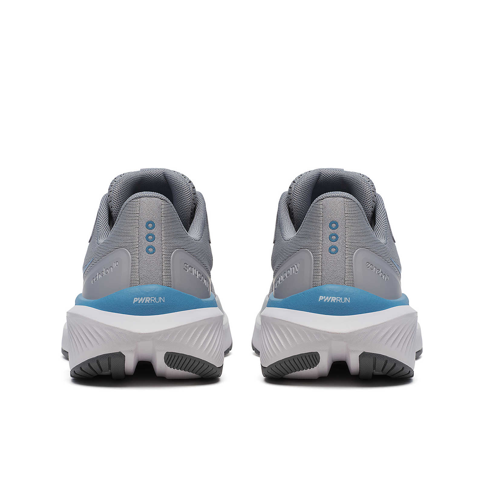 Echelon 10 - Women by Saucony in grey and blue, cushioned road shoe with broad stable base for running and walking comfort