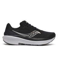 Echelon 10 X Wide - Women by Saucony in black with white accents, wide cushioned running shoe for comfort and stability on roads
